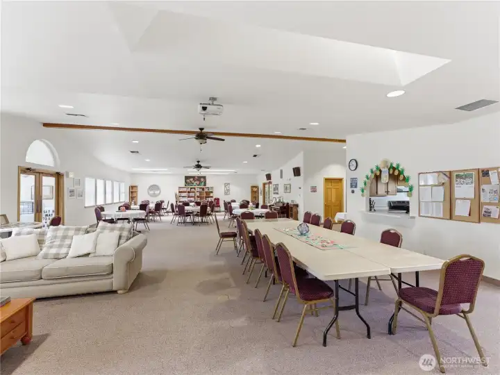 Resident clubhouse provides comfortable gathering spaces and year-round recreational opportunities.