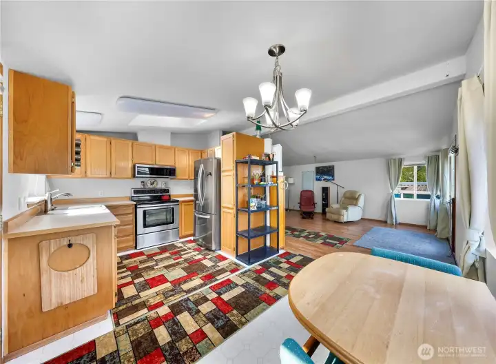 Dining Room, Kitchen and portion of Living Room Dining Room, Kitchen and portion of Living Room