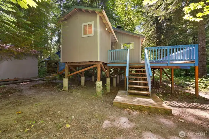 Stairs leading to large deck Stairs leading to large deck