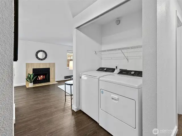 Onsite washer and dryer.