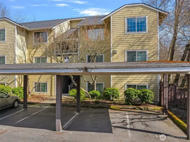 Carport parking in front of unit