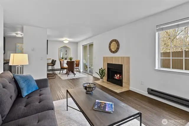 Cozy fireplace