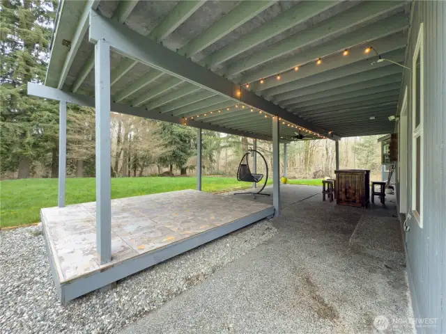 Fully fenced, very private backyard. Upper deck is sealed so the lower level stays dry for year round use of entertaining, BBQ'ing or relaxing.