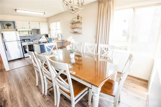 View from dining room to kitchen