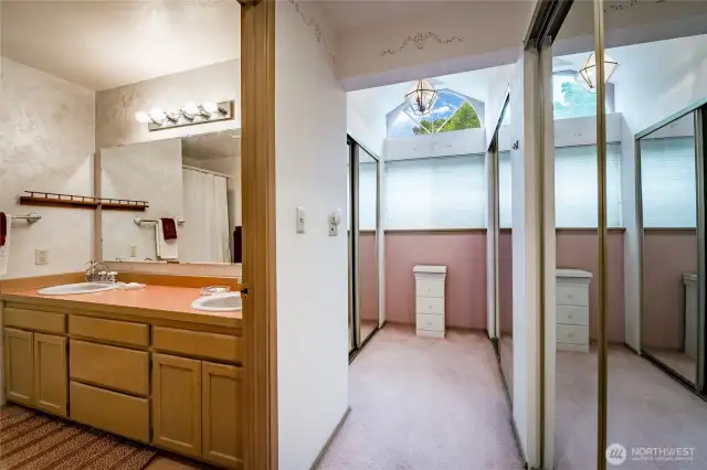 Primary Walk-in closet and bathroom