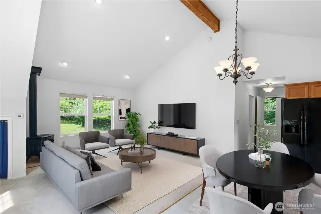 virtually staged great room