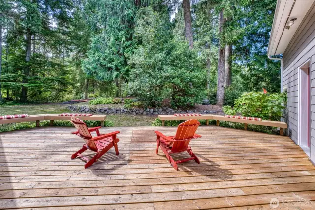 Looking out to the back of the property from the entertainment deck.