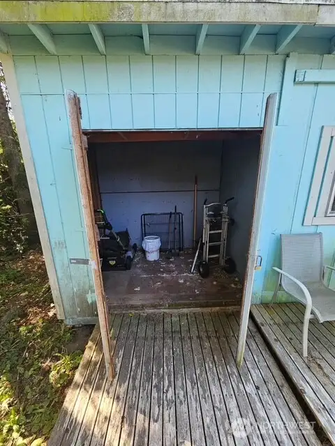 Storage room attached to the ADU.