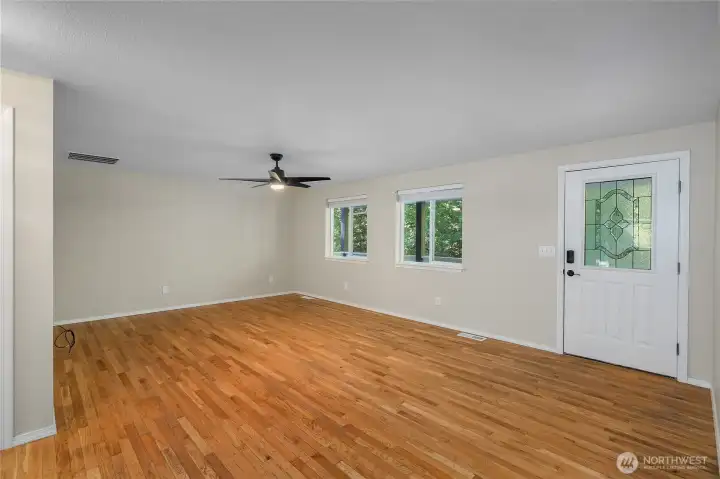You enter into the LR after crossing the covered porch.