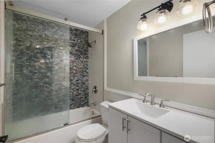 The updated hall bath!