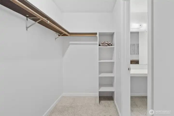 Walk-in closet in primary