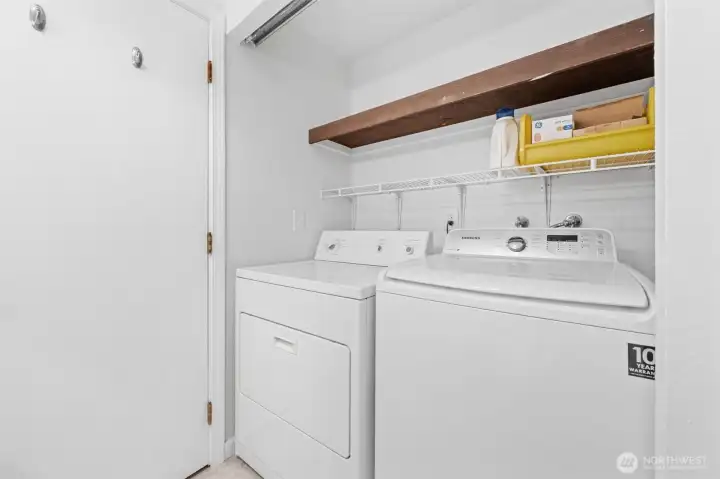 Convenient aundry space in the bathroom