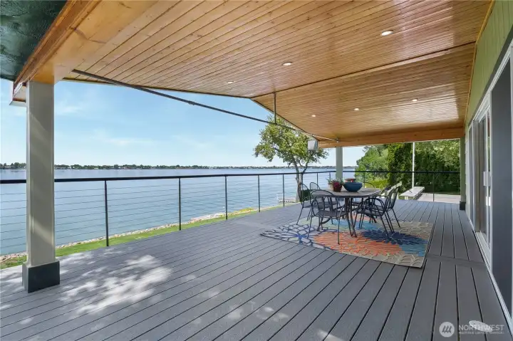 Large patio area ideal for entertaining and summer evenings