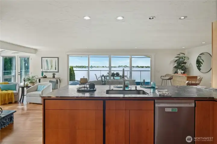 Perfect space for hosting with views extending toward the lake