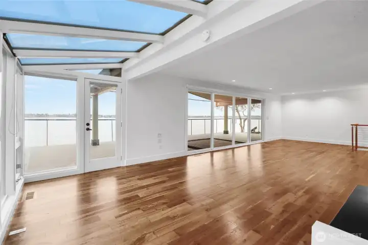 Open-concept living area designed to embrace the views