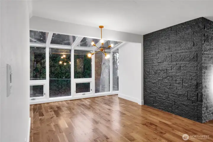 Real hardwood floors and rich cherry wood accents throughout