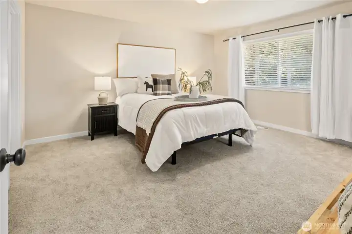 Primary suite on upper level