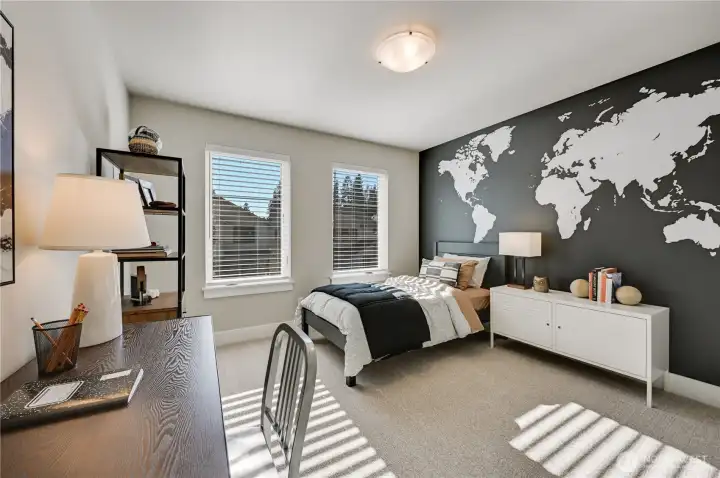 Photos of furnished model home on Lot 18 of same plan. No two homes are alike. Color selections and details will vary. Ask for details