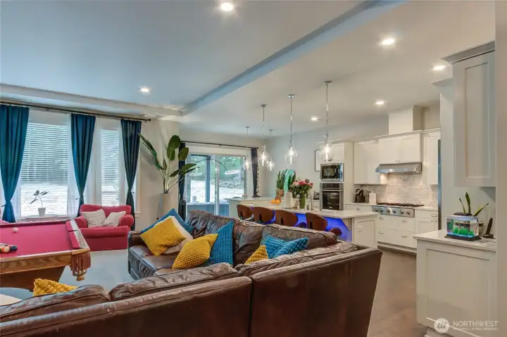 Steps away from the living and kitchen area