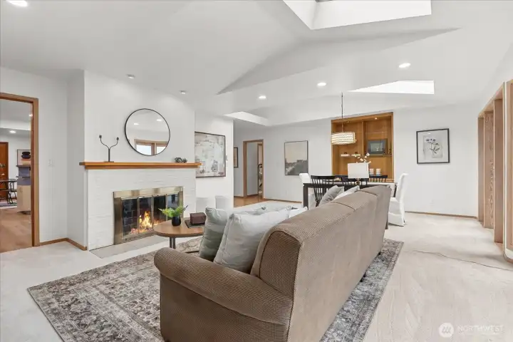 Wood burning fireplace