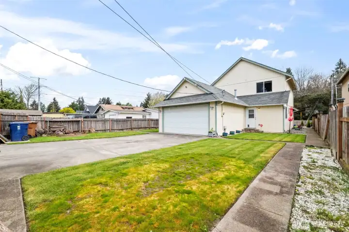 Driveway in rear of home.