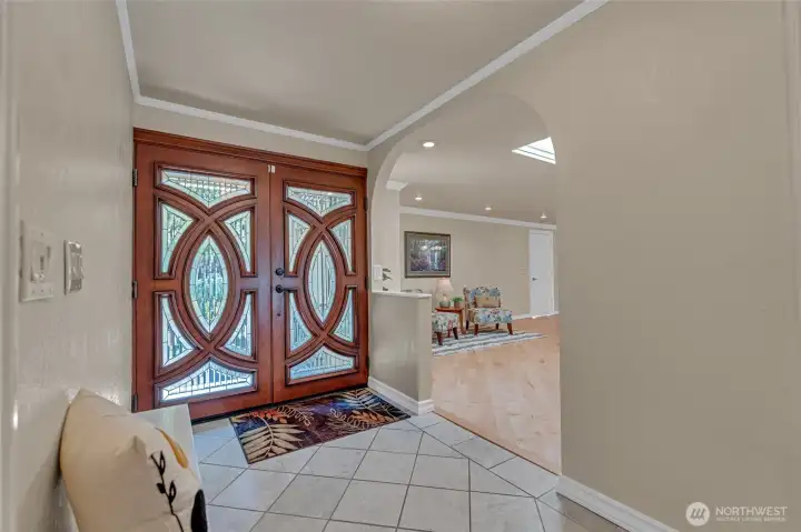 Stunning front doors at the entry.