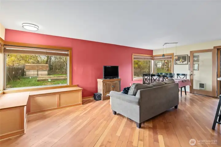 The views from every window are stunning, complemented by built-in seating and extra storage in the window seat.