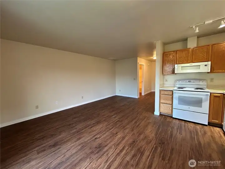 Open concept kitchen and dining