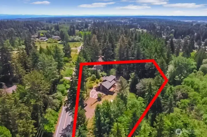 Approximate property boundary on shy 2 Acres lot