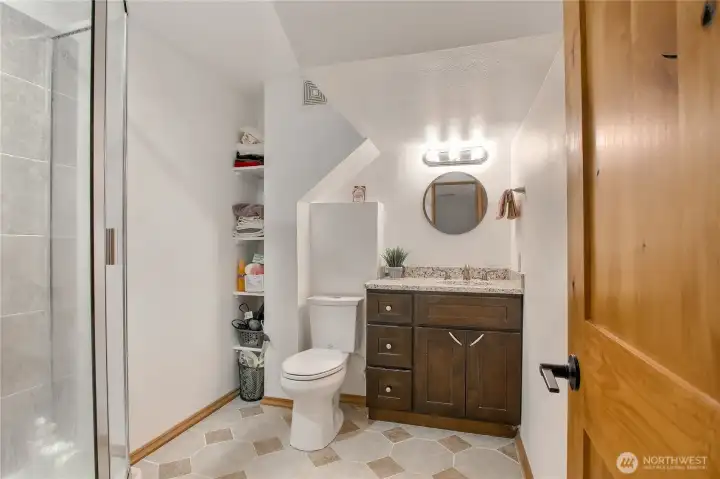 3/4 bath in lower level