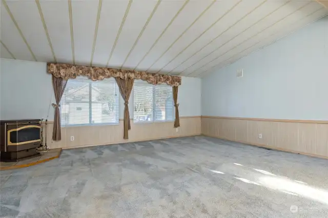 Living room with pellet stove