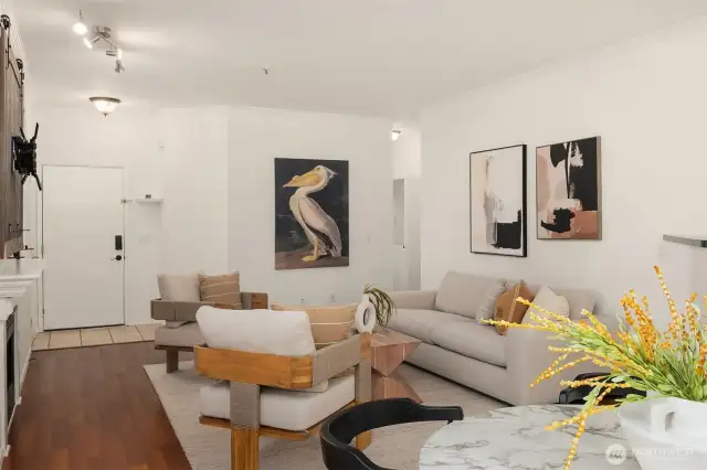 High ceilings are soaring! This room feels expansive.