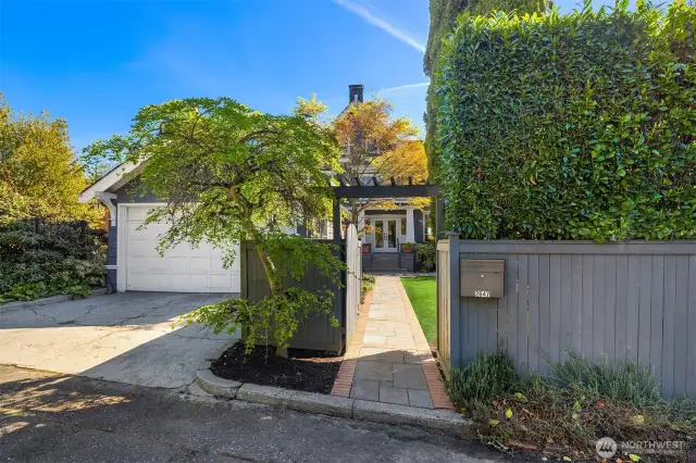 Two car garage off alley.