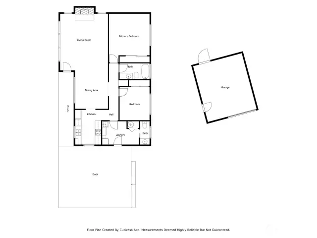 Floor plans for house and garage.