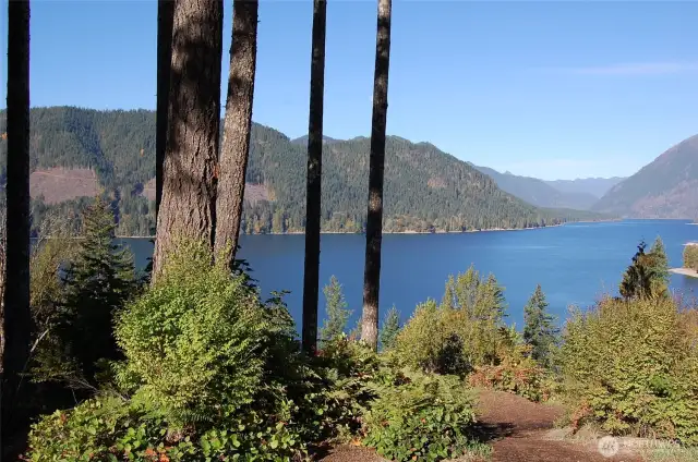 View of Lake Cushman from the SR 119 overlook park.