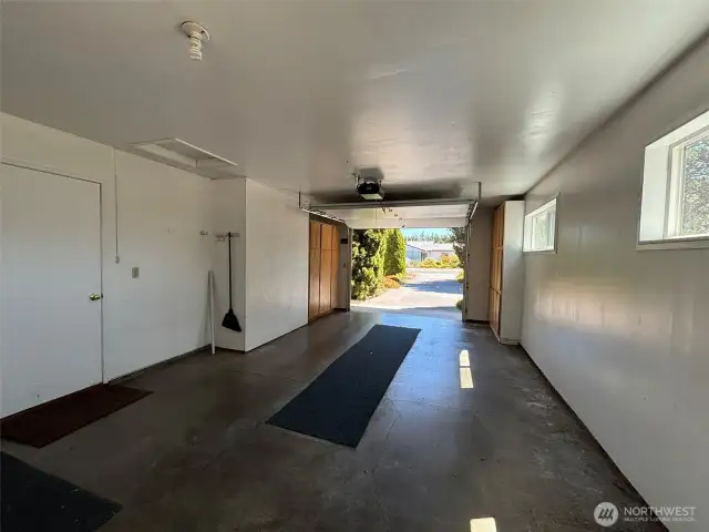 Attached garage with storage