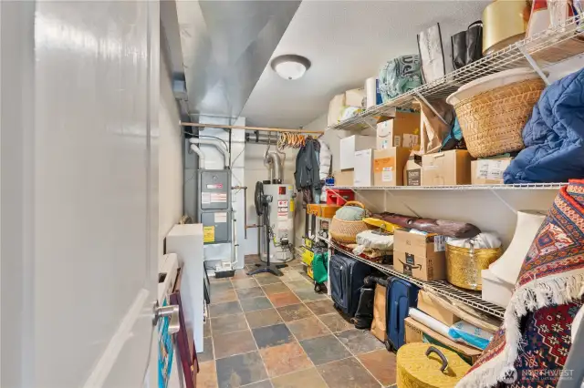 Here's the storage room with high efficiency gas furnace and gas water heater.
