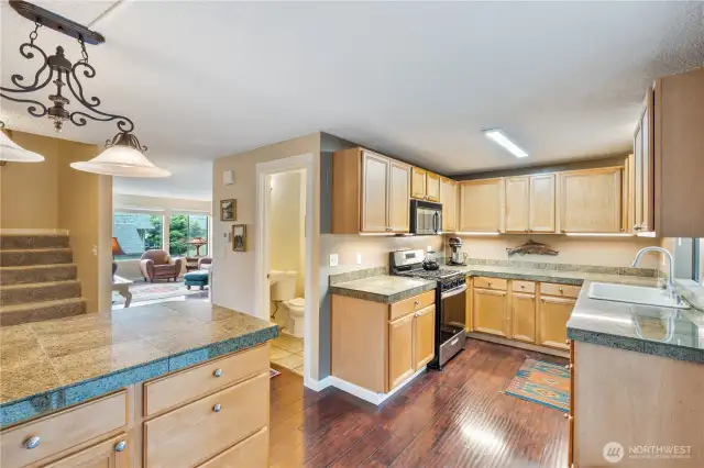 One more look at the great space. You can also see the half bath, which also contains the utility area.