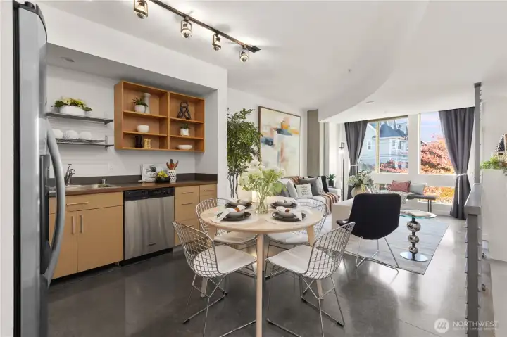 Spacious open floorplan with large windows for natural light