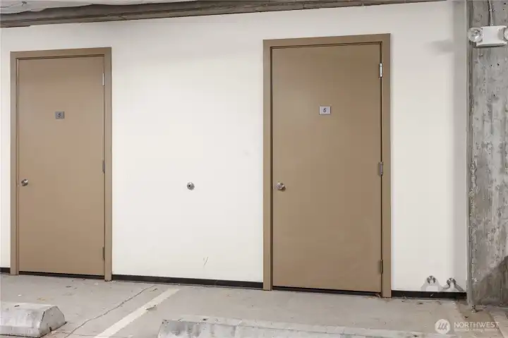 Storage unit and secure parking space.