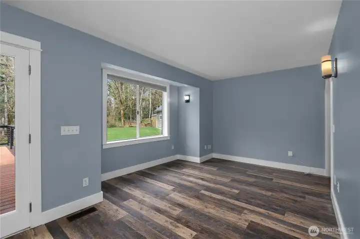 Versatile bonus area offers extra living space with views of the backyard.