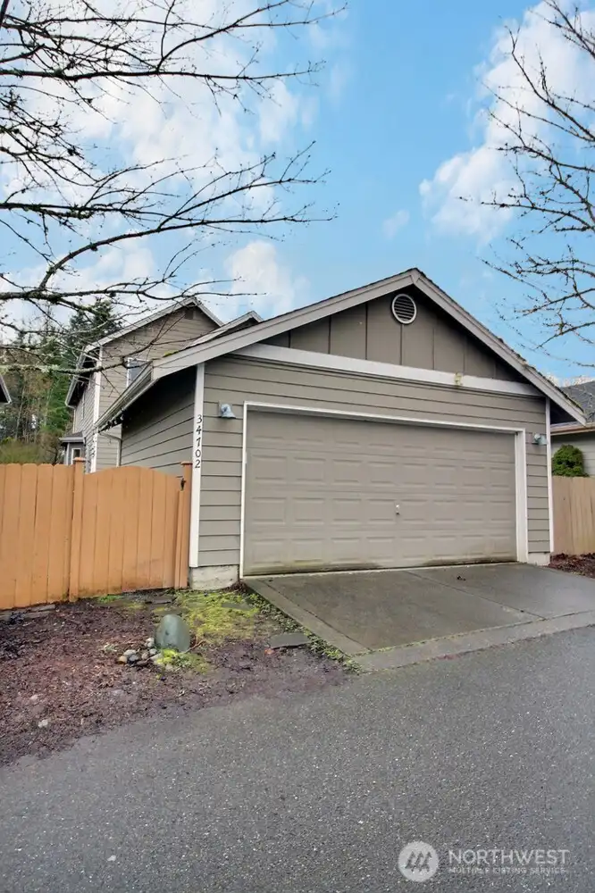 2 car garage off alley.