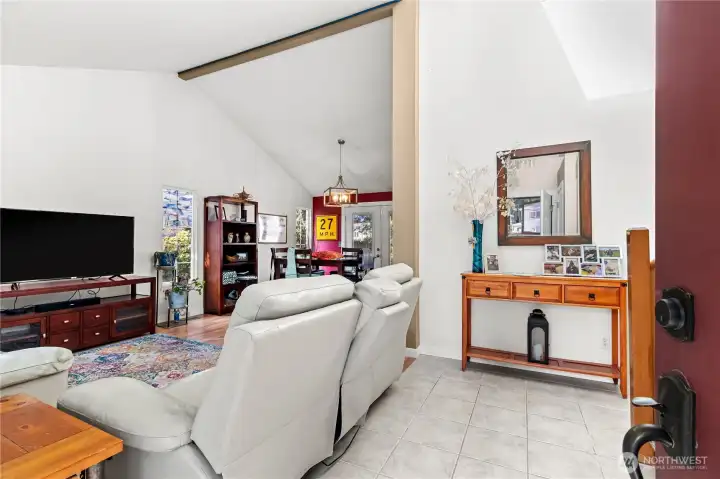 From the front door to the LR, DR and doors to the backyard.