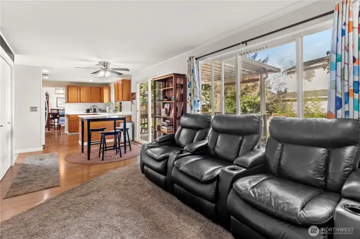 And then the next area is the Family Room, set up for some serious TV/Ballgame/Video game watching.