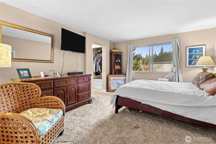 Master Bedroom with plenty of room for sitting, storage.