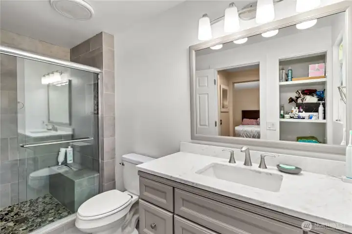 Master Bath with tile shower, upgrades.