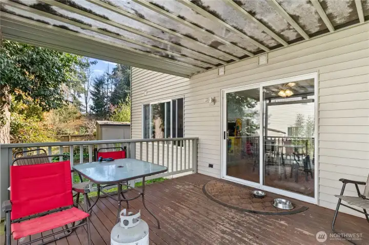 Covered for year round entertaining.