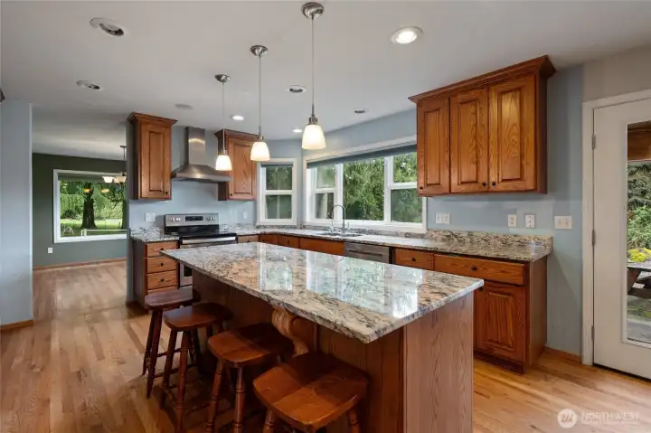 Kitchen with One Piece slab counter top