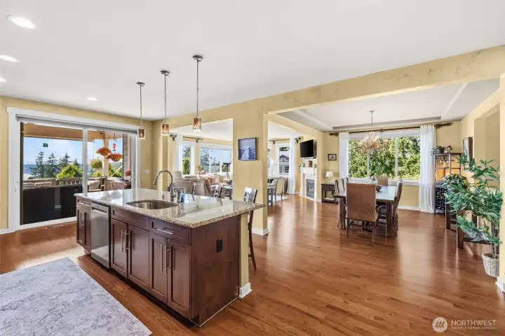 Beautiful open concept with rich hardwood floors!
