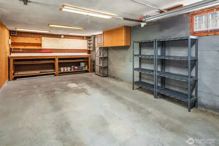 More than just parking, the one-car garage/shop offers room for bikes, tools, storage, creative projects, or the weekend tinkerer.